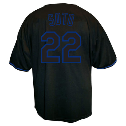 Men's New York Mets Juan Soto Profile Black Big & Tall Pop Fashion Jersey