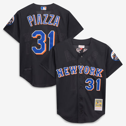 Men's New York Mets Mike Piazza Mitchell & Ness Black Cooperstown Collection 2000 Batting Practice Jersey
