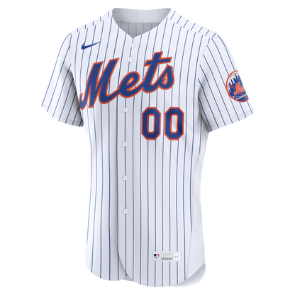 Men's New York Mets Nike White Home Authentic Custom Jersey