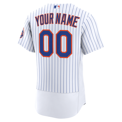 Men's New York Mets Nike White Home Authentic Custom Jersey