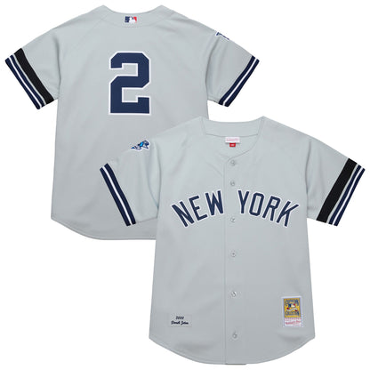 Men's New York Yankees Derek Jeter Mitchell & Ness Gray Cooperstown Collection 2000 World Series Authentic Jersey