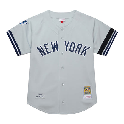 Men's New York Yankees Derek Jeter Mitchell & Ness Gray Cooperstown Collection 2000 World Series Authentic Jersey