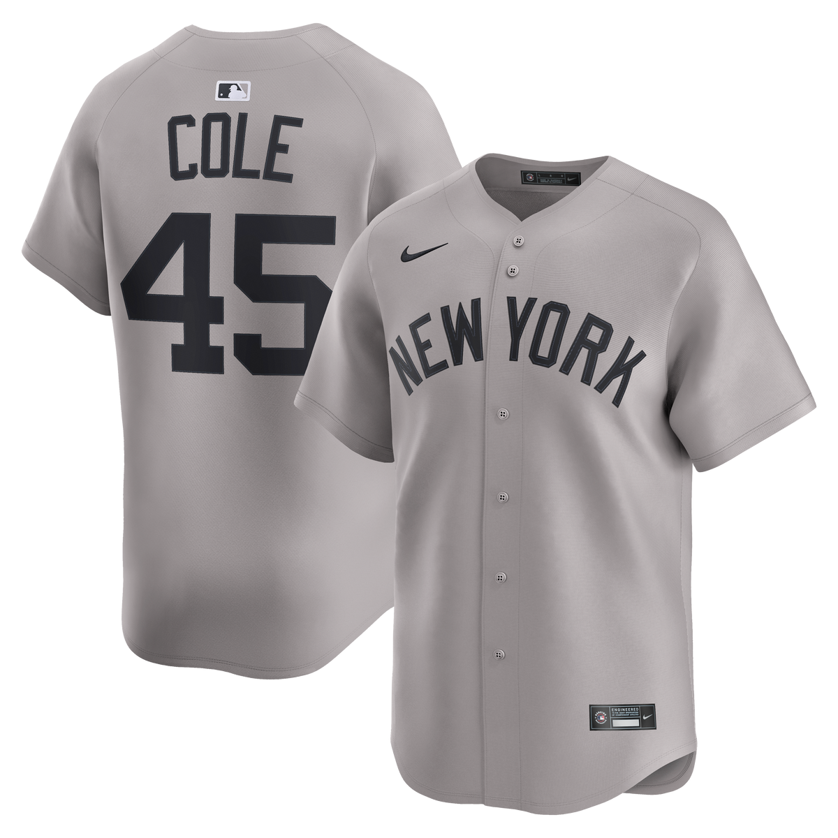 Men's New York Yankees Gerrit Cole Nike Gray Road Limited Player Jersey