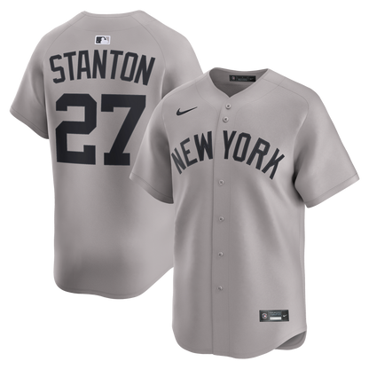 Men's New York Yankees Giancarlo Stanton Nike Gray Road Limited Jersey