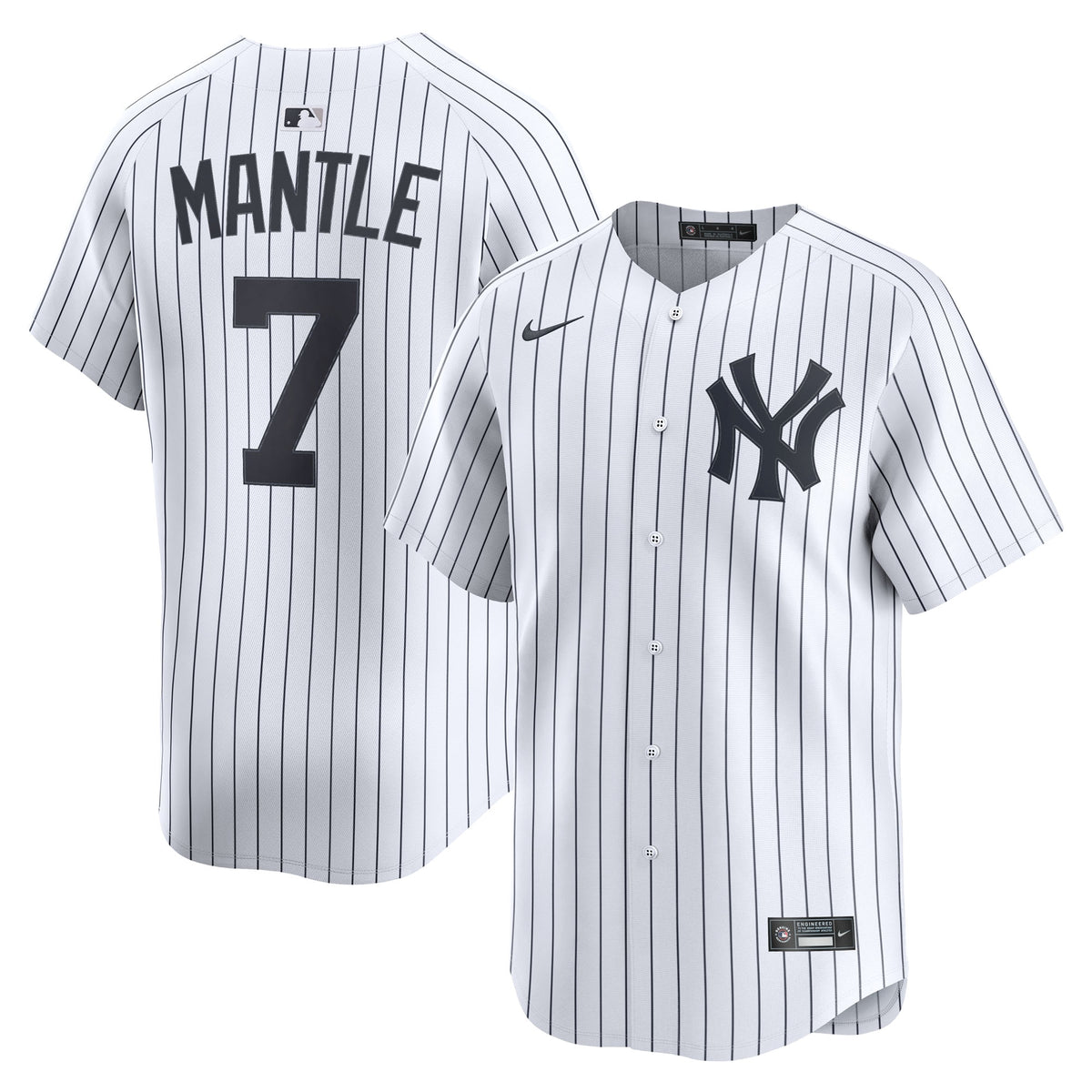 Men's New York Yankees Mickey Mantle Nike White Home Limited Player Jersey