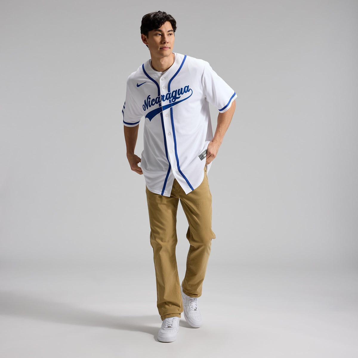 Men's Nicaragua Baseball Nike White 2026 World Baseball Classic Home Stadium Jersey