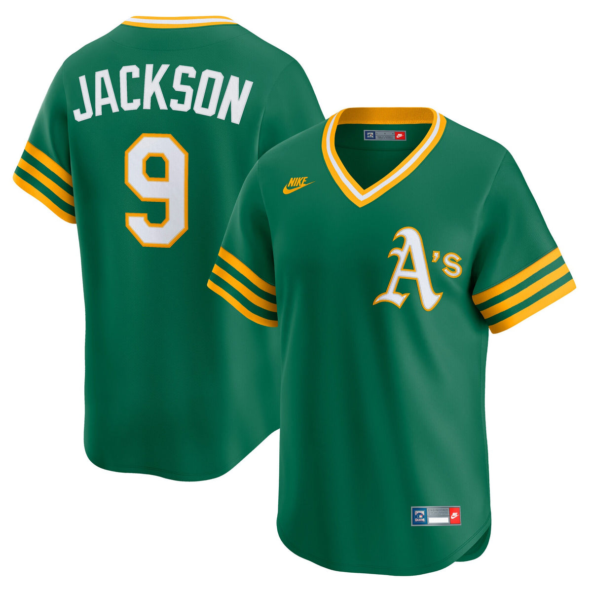 Men's Oakland Athletics Reggie Jackson Nike Kelly Green Cooperstown Collection Limited Jersey