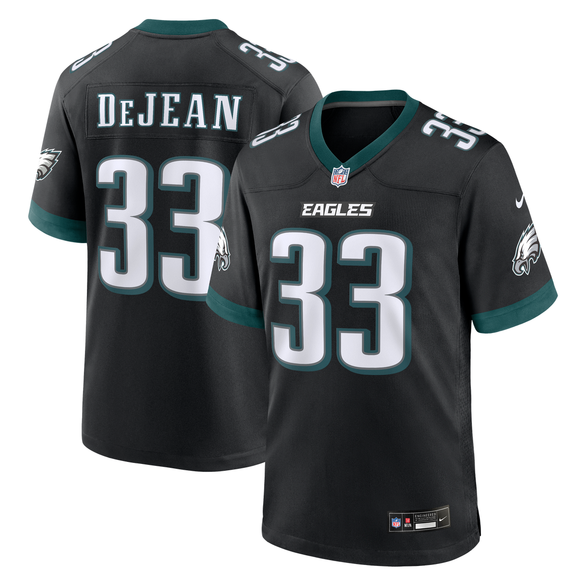 Men's Philadelphia Eagles Cooper DeJean Nike Black Alternate Game Jersey