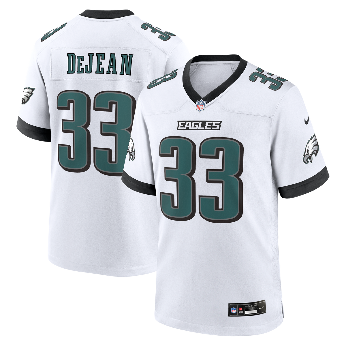 Men's Philadelphia Eagles Cooper DeJean Nike White Game Jersey
