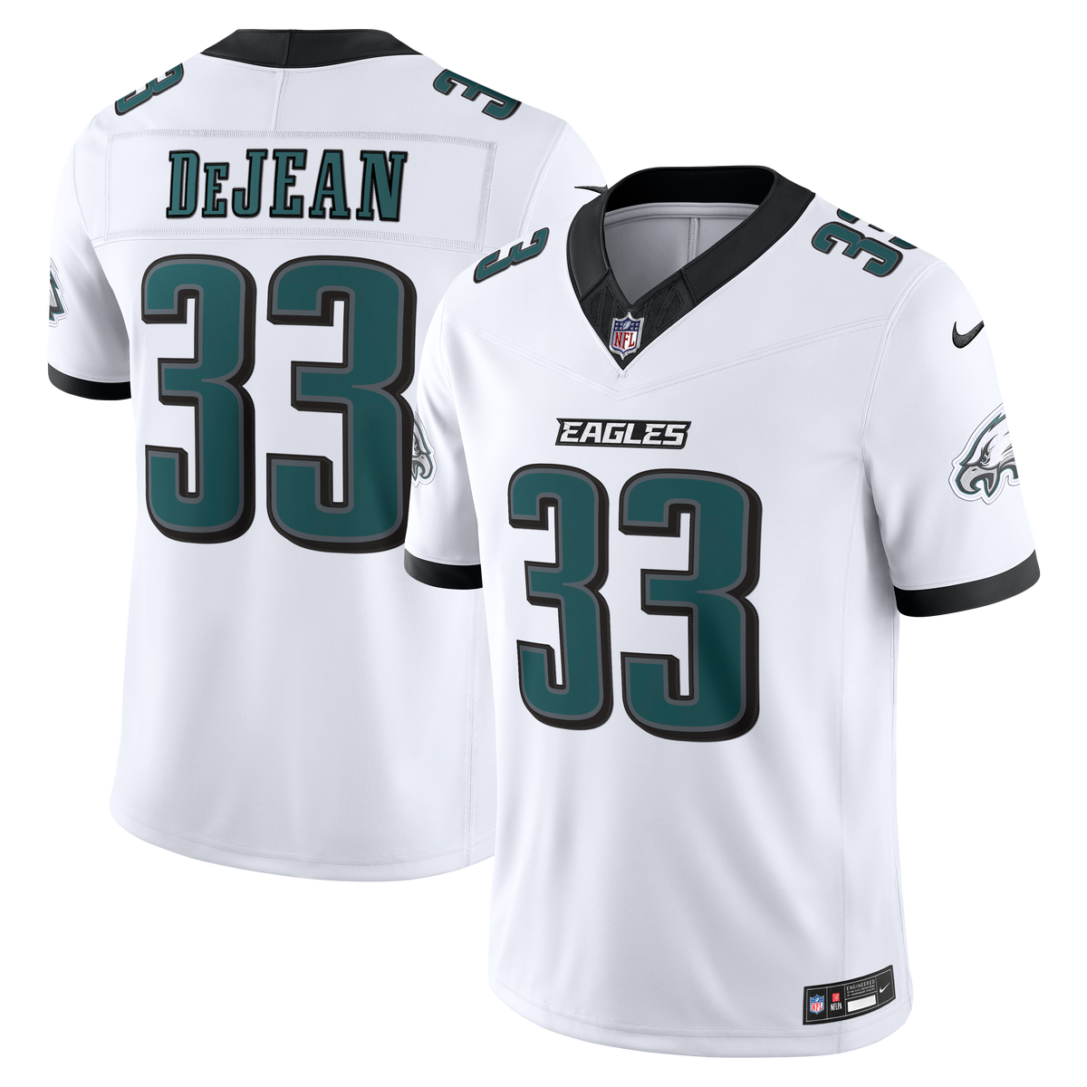 Men's Philadelphia Eagles Cooper DeJean Nike White Vapor F.U.S.E. Stitched Limited Jersey