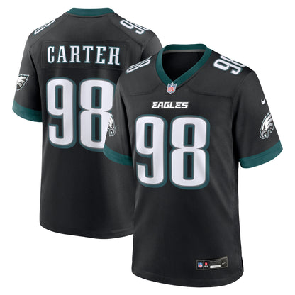 Men's Philadelphia Eagles Jalen Carter Nike Black Alternate Game Player Jersey