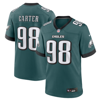 Men's Philadelphia Eagles Jalen Carter Nike Midnight Green Team Game Jersey