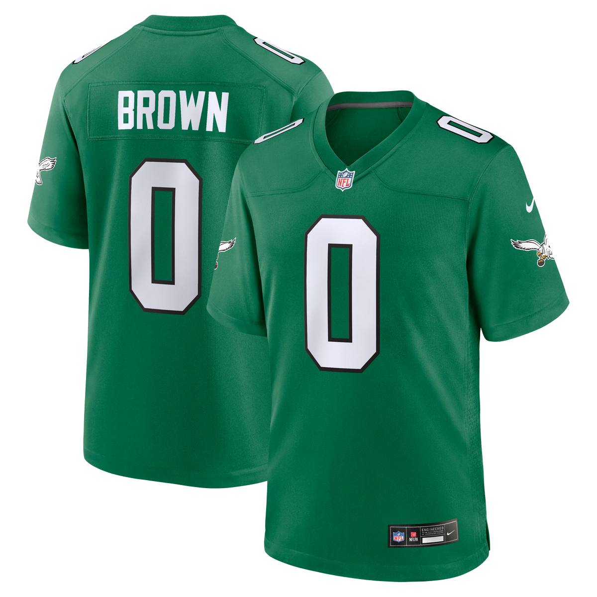 Men's Philadelphia Eagles Marquise Brown Nike Kelly Green Alternate 2 Game Jersey