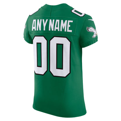 Men's Philadelphia Eagles Nike Kelly Green 2nd Alternate Vapor F.U.S.E. Elite Custom Jersey
