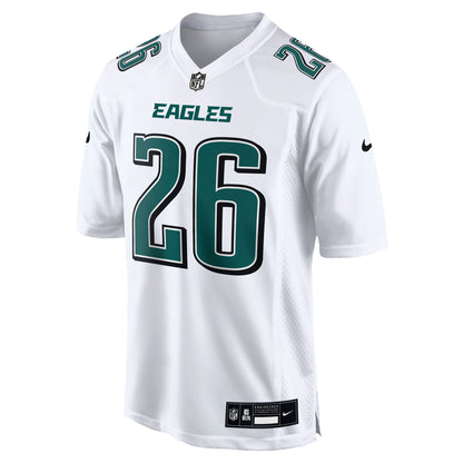 Men's Philadelphia Eagles Saquon Barkley Nike Tundra White Fashion Game Jersey