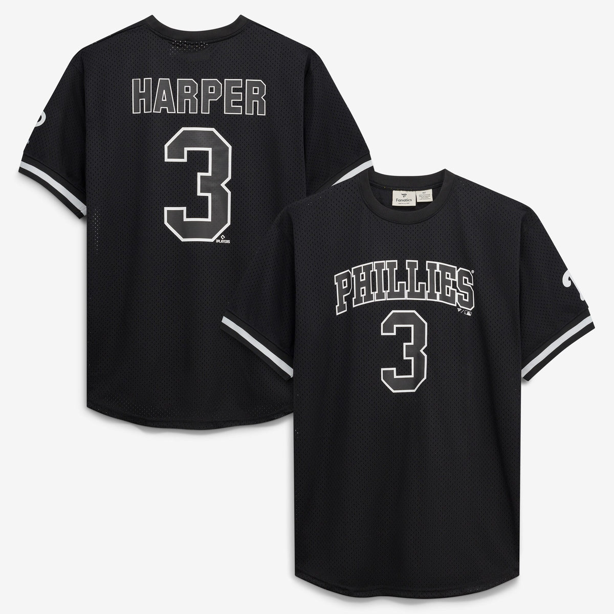 Men's Philadelphia Phillies Bryce Harper Fanatics Black/White Big & Tall Heavyweight Mesh Jersey