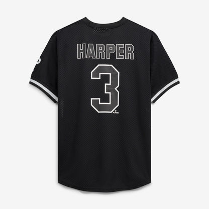 Men's Philadelphia Phillies Bryce Harper Fanatics Black/White Big & Tall Heavyweight Mesh Jersey