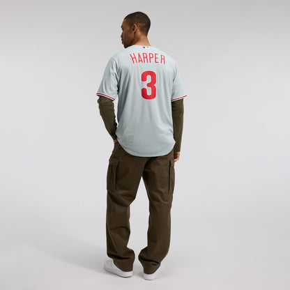 Men's Philadelphia Phillies Bryce Harper Nike Gray Road Replica Jersey