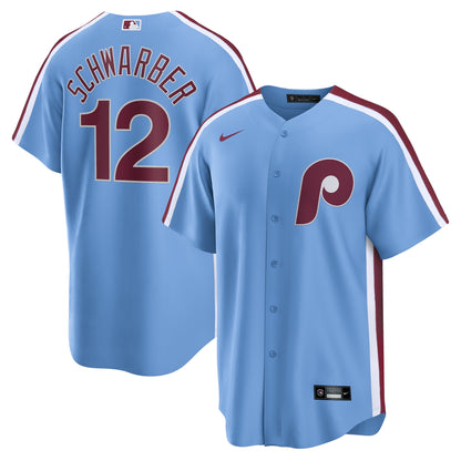 Men's Philadelphia Phillies Kyle Schwarber Nike Light Blue Alternate, 1st Replica Jersey