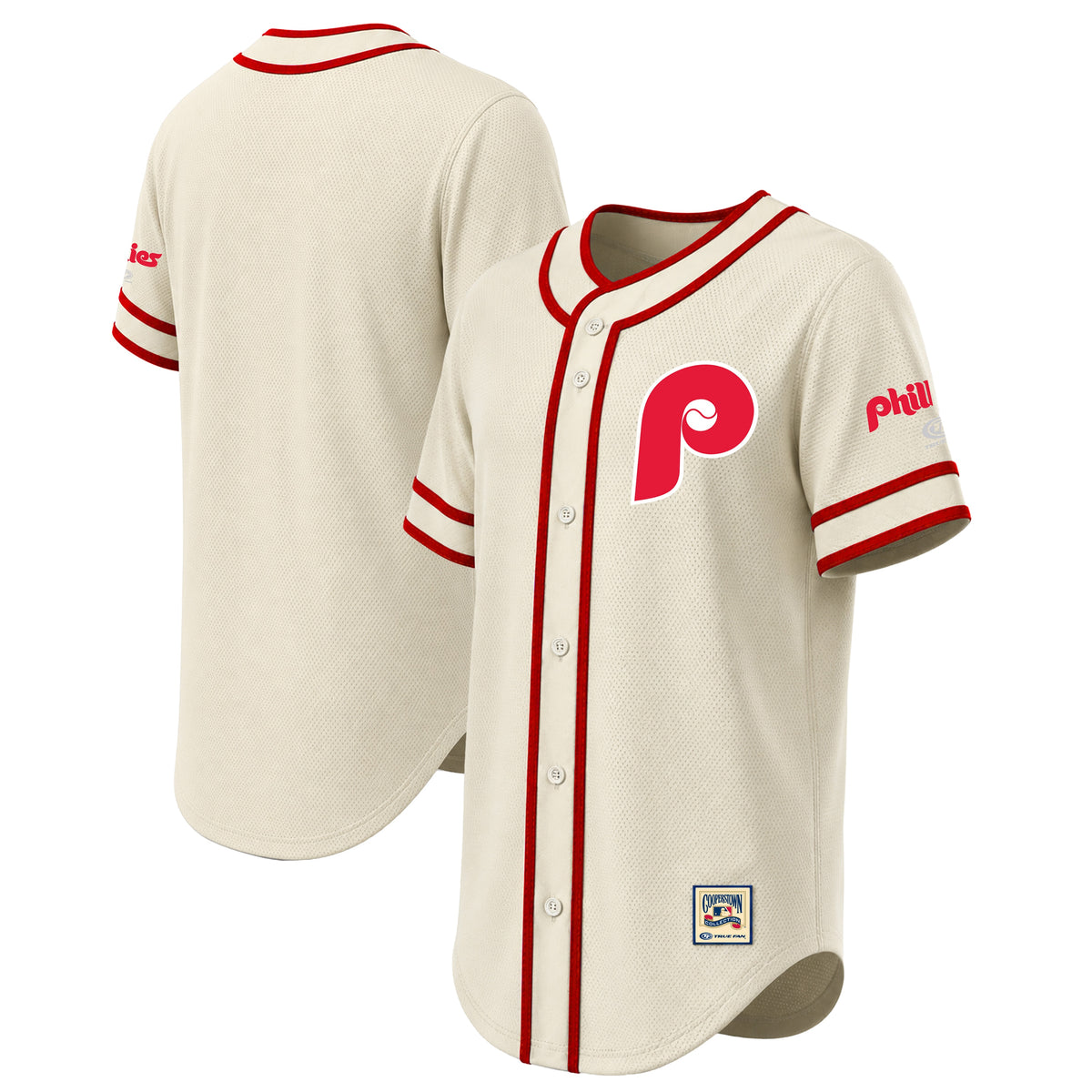 Men's Philadelphia Phillies Stitches Natural Throwback Fashion Jersey