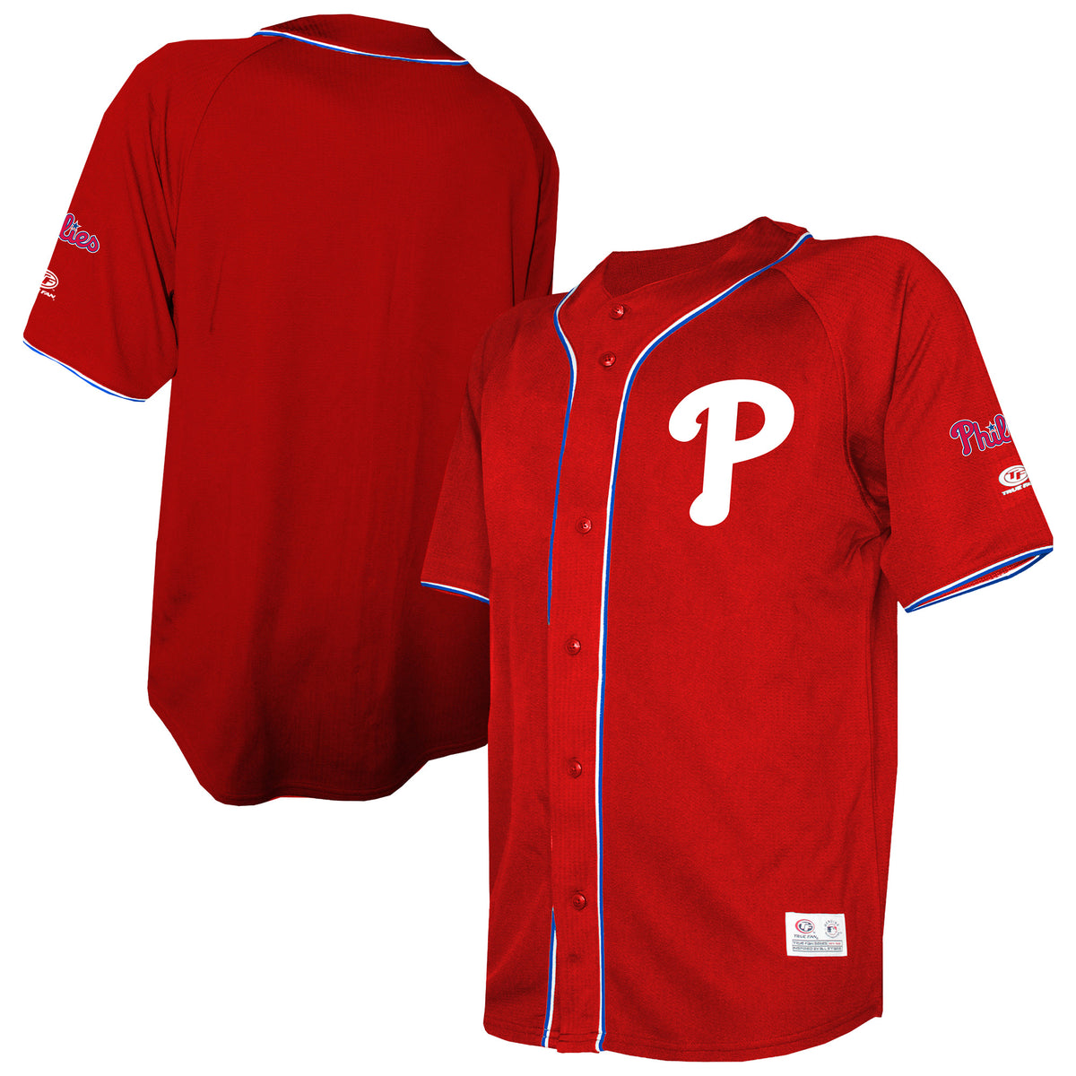 Men's Philadelphia Phillies Stitches Red Team Color Full-Button Fashion Jersey