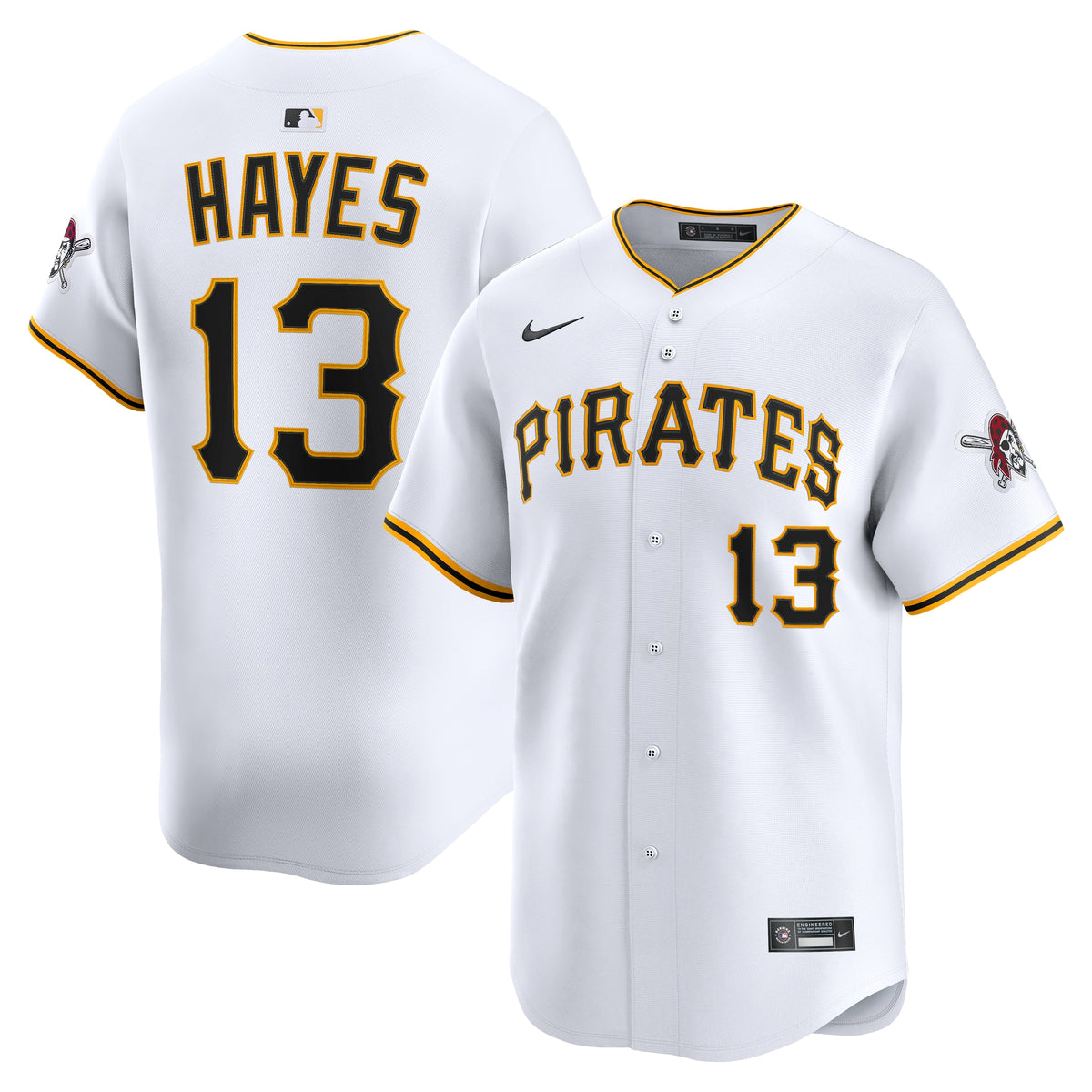Men's Pittsburgh Pirates Ke&'Bryan Hayes Nike White Home Limited Player Jersey