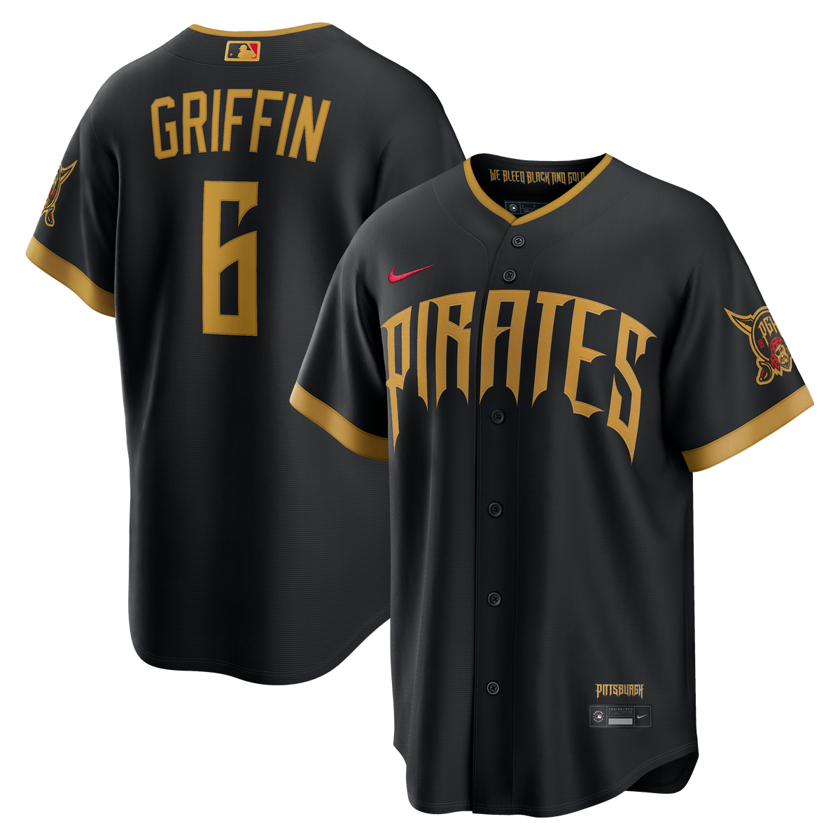 Men's Pittsburgh Pirates Konnor Griffin Nike Black 2026 City Connect Stadium Jersey