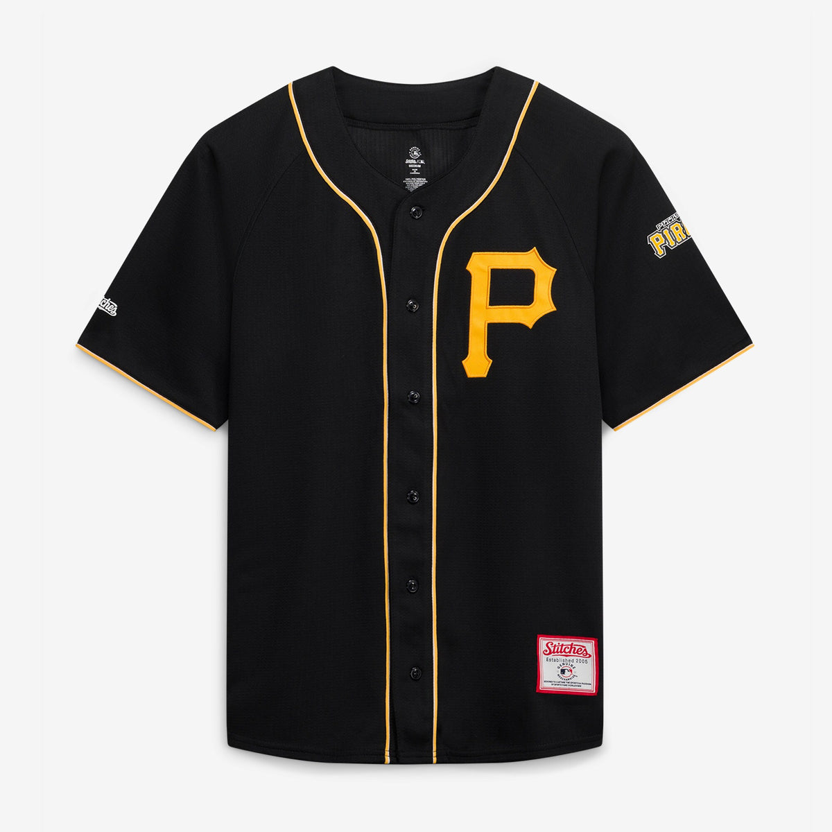 Men's Pittsburgh Pirates Stitches Black Team Color Full-Button Fashion Jersey