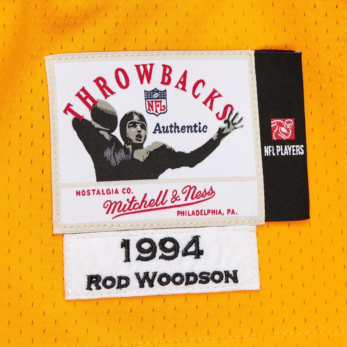 Men's Pittsburgh Steelers 1994 Rod Woodson Mitchell & Ness Gold Authentic Throwback Retired Player Jersey