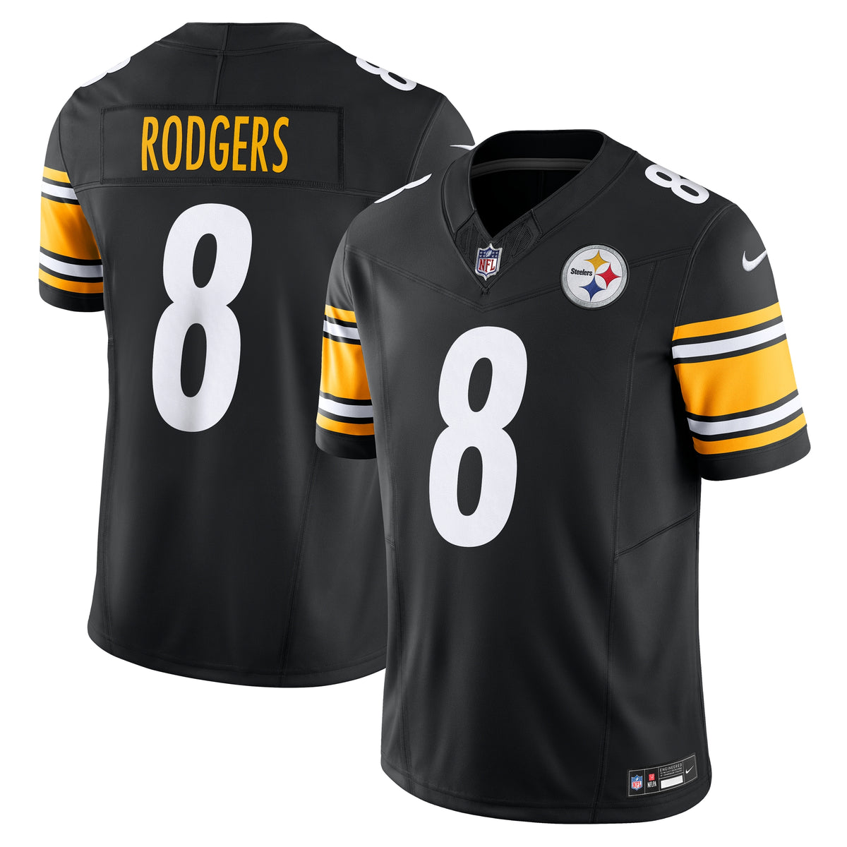 Men's Pittsburgh Steelers Aaron Rodgers Nike Black Team Vapor F.U.S.E. Limited Jersey