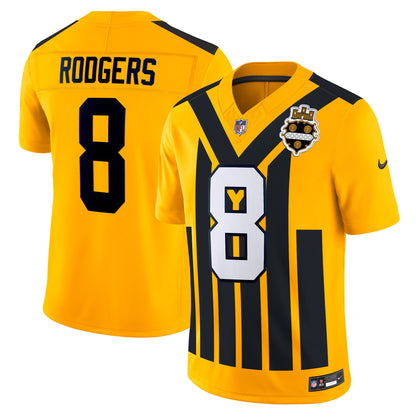 Men's Pittsburgh Steelers Aaron Rodgers Nike Gold Alternate Vapor F.U.S.E. Limited Jersey