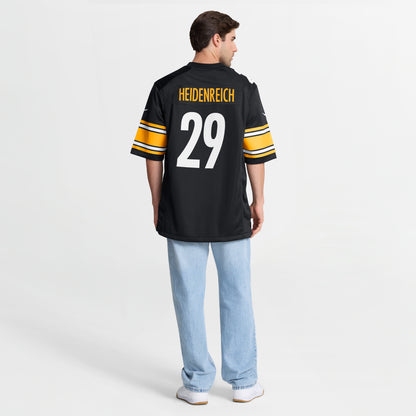 Men's Pittsburgh Steelers Eli Heidenreich Nike Black Team Game Jersey