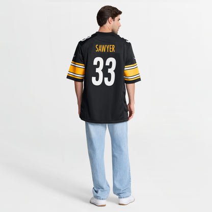 Men's Pittsburgh Steelers Jack Sawyer Nike Black Team Game Jersey