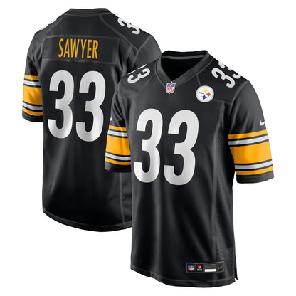 Men's Pittsburgh Steelers Jack Sawyer Nike Black Team Game Jersey