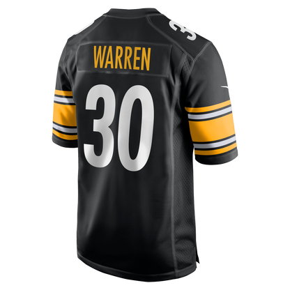 Men's Pittsburgh Steelers Jaylen Warren Nike Black Game Player Jersey