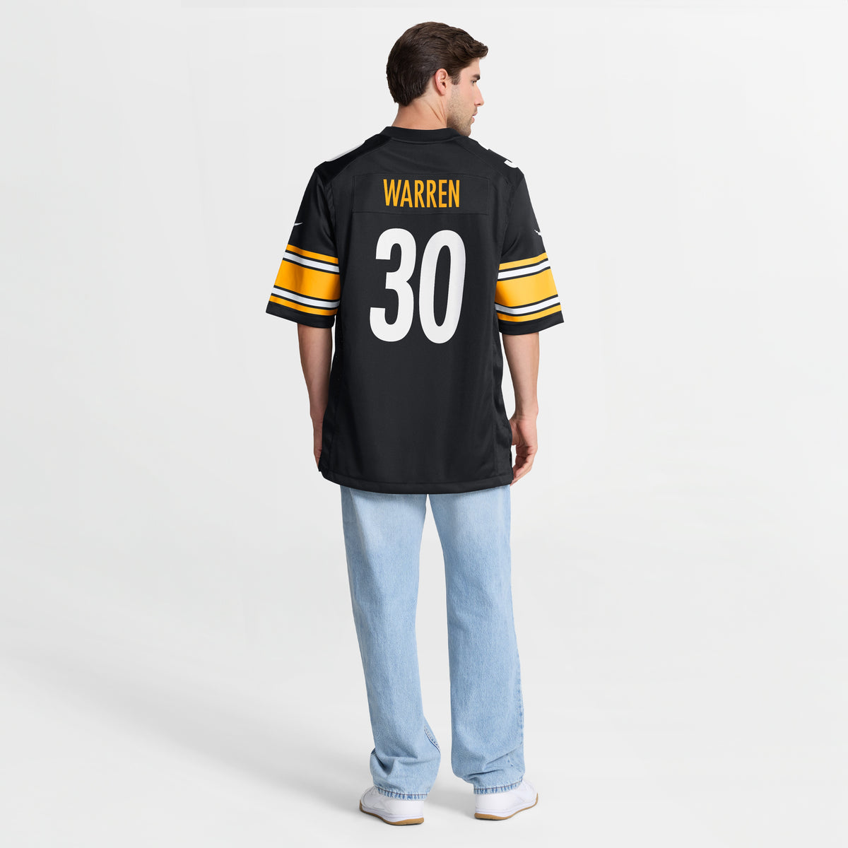 Men's Pittsburgh Steelers Jaylen Warren Nike Black Game Player Jersey