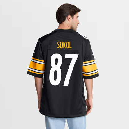 Men's Pittsburgh Steelers Matt Sokol Nike Black Team Game Jersey