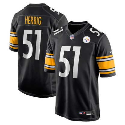 Men's Pittsburgh Steelers Nick Herbig Nike Black Game Jersey