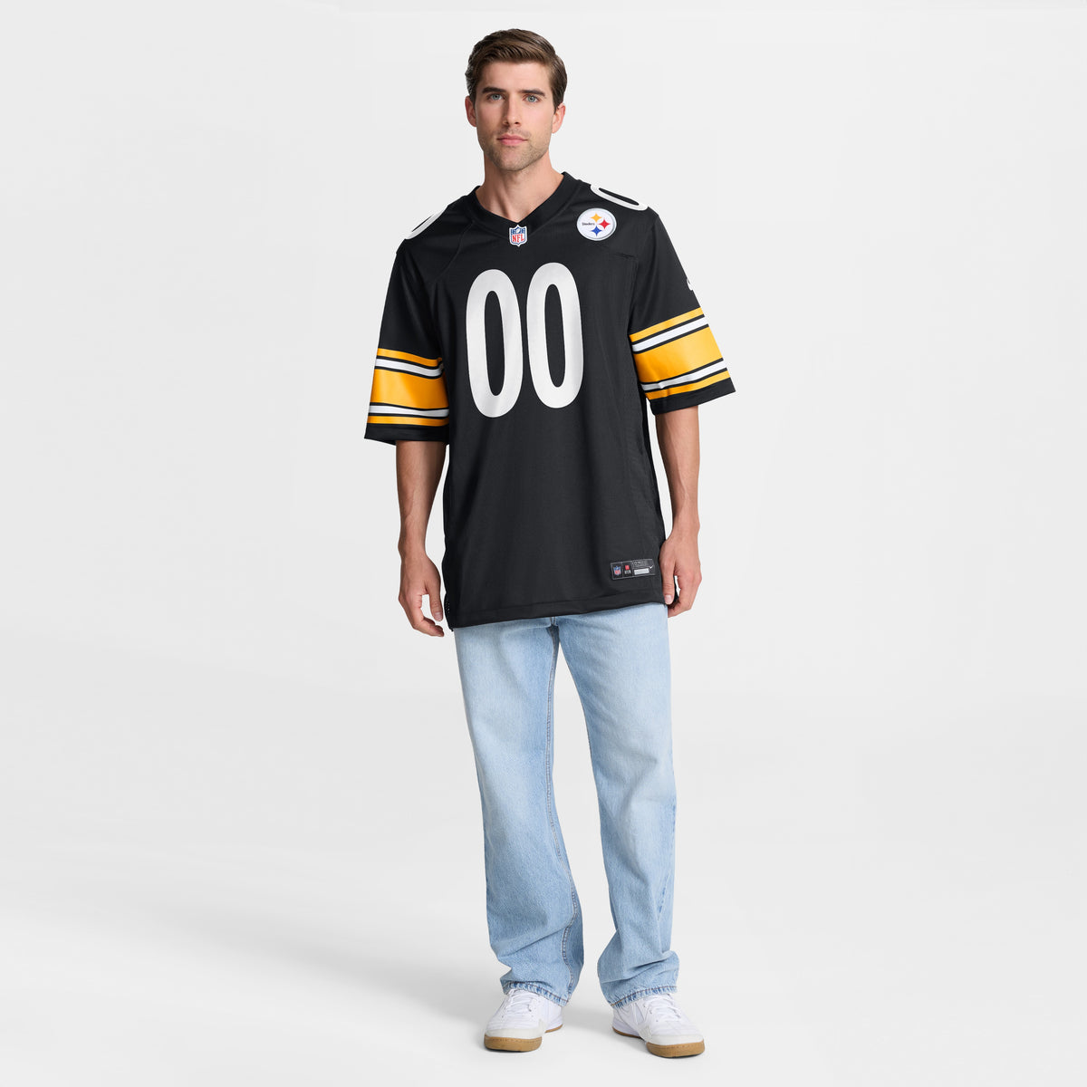Men's Pittsburgh Steelers Nike Black Custom Game Jersey