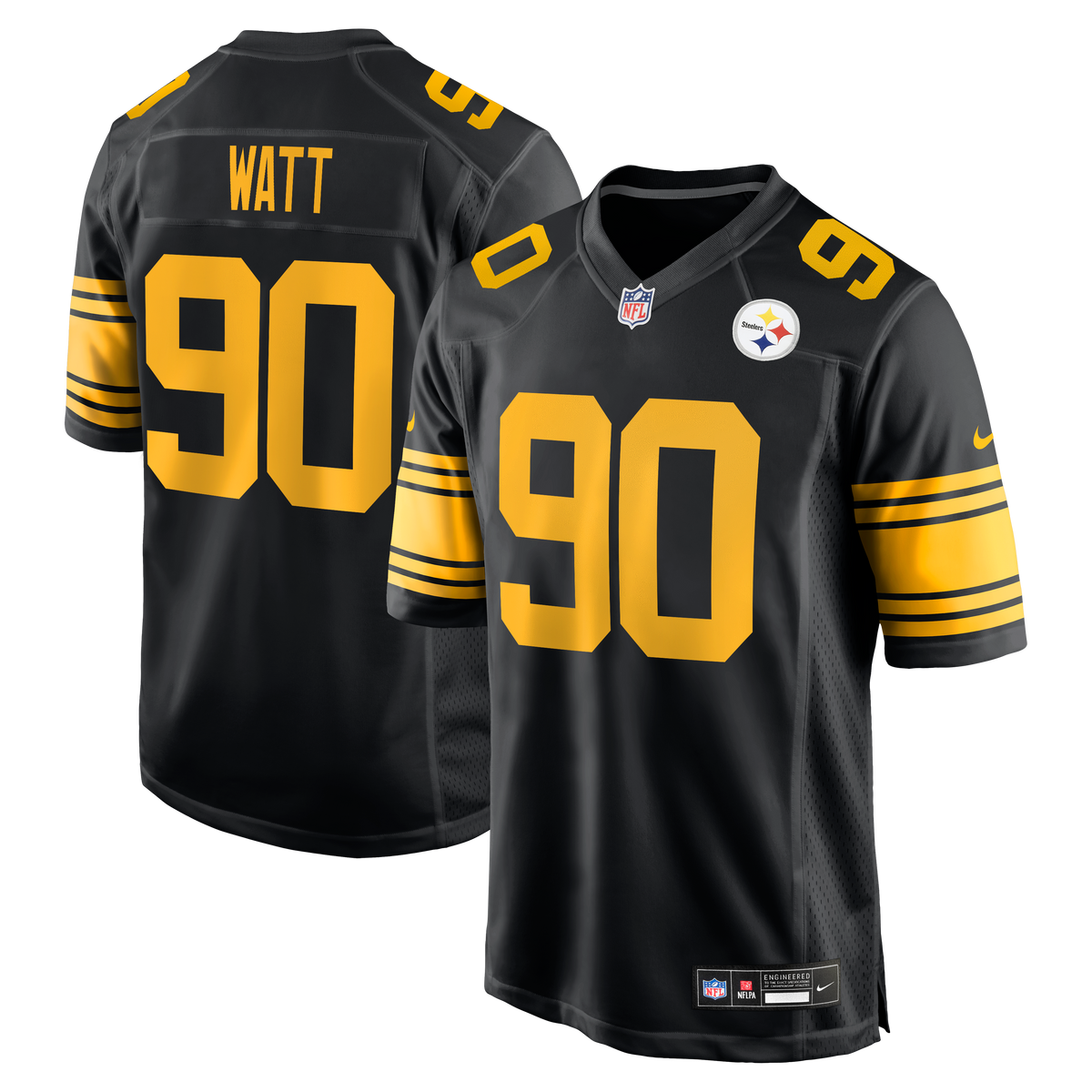 Men's Pittsburgh Steelers T.J. Watt Nike Black Alternate Game Jersey