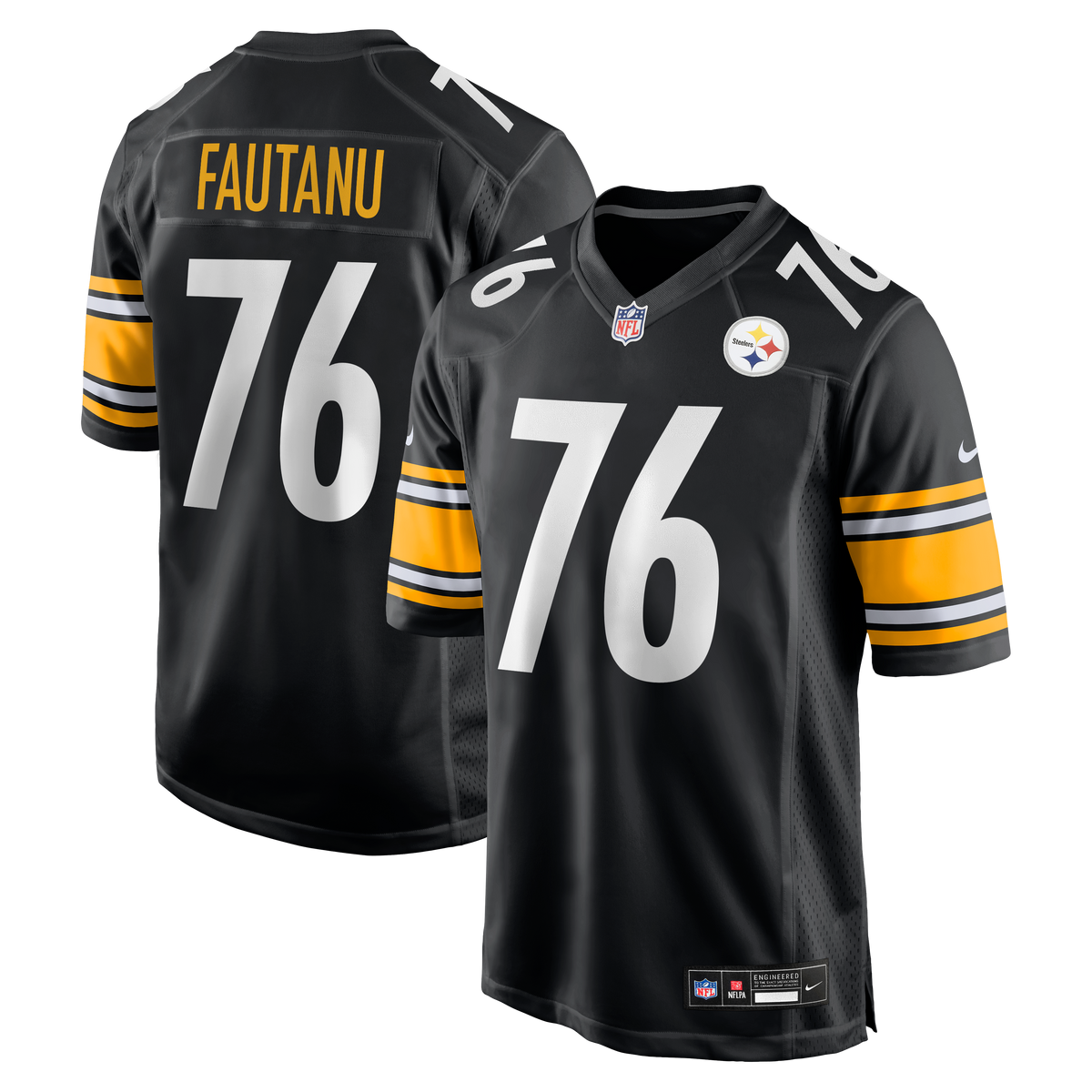Men's Pittsburgh Steelers Troy Fautanu Nike Black Player Game Jersey