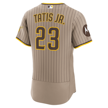 Men's San Diego Padres Fernando Tatis Jr. Nike Sand Alternate Authentic Sponsor Patch Jersey