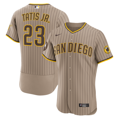 Men's San Diego Padres Fernando Tatis Jr. Nike Sand Alternate Authentic Sponsor Patch Jersey