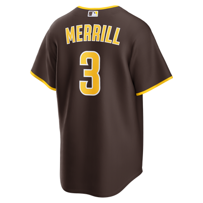 Men's San Diego Padres Jackson Merrill Nike Brown Road Replica Jersey