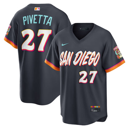 Men's San Diego Padres Nick Pivetta Nike Obsidian 2026 City Connect Stadium Jersey