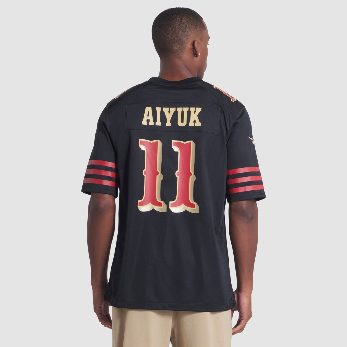 Men's San Francisco 49ers Brandon Aiyuk Nike Black 2025 Rivalries Collection Game Jersey