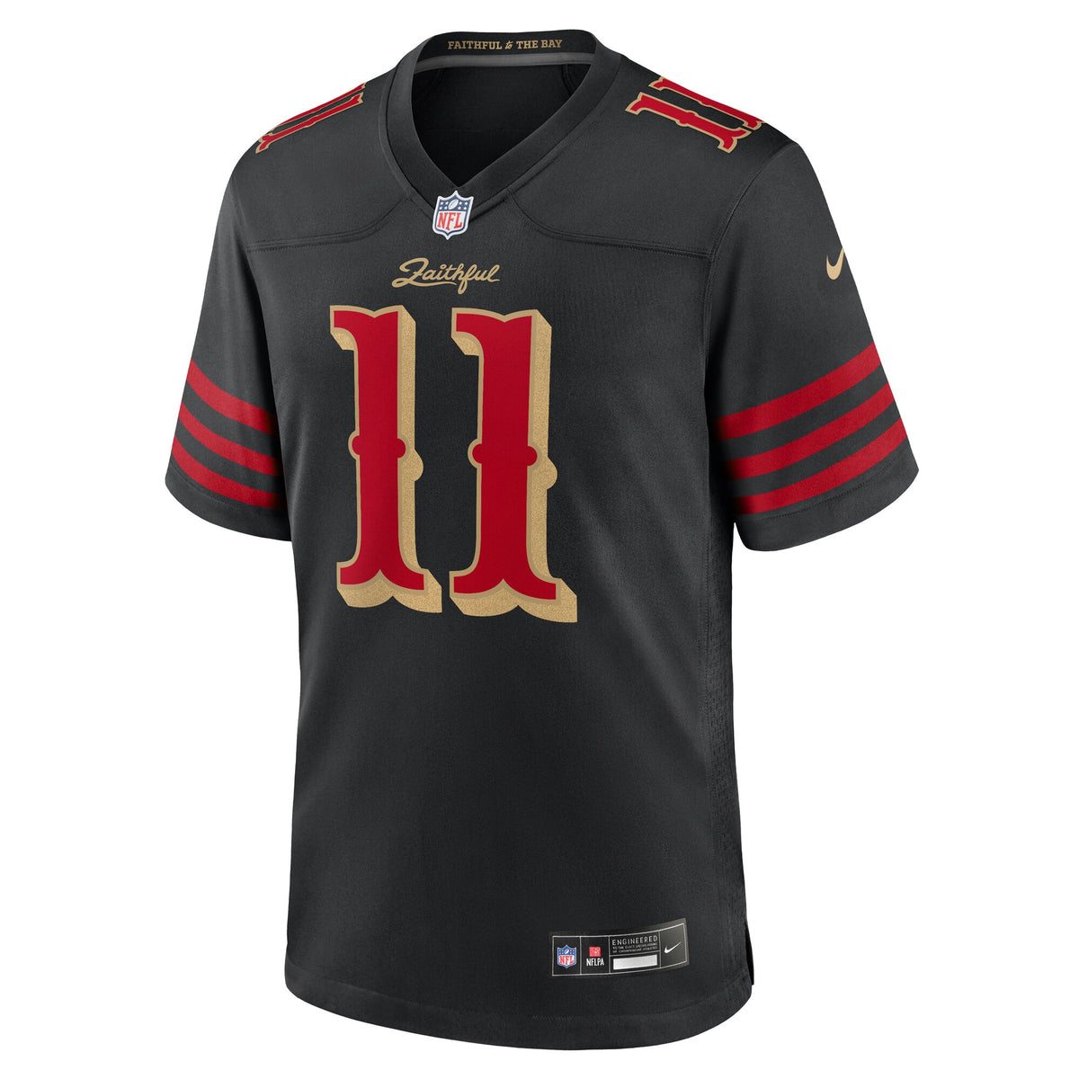 Men's San Francisco 49ers Brandon Aiyuk Nike Black 2025 Rivalries Collection Game Jersey