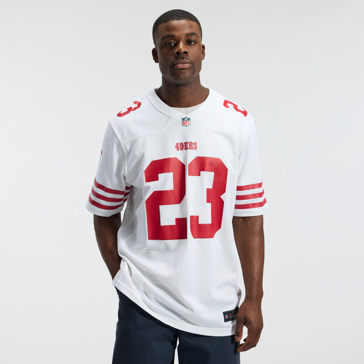 Men's San Francisco 49ers Christian McCaffrey Nike White Game Player Jersey