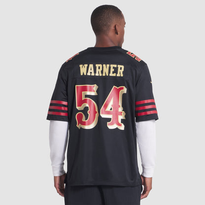 Men's San Francisco 49ers Fred Warner Nike Black 2025 Rivalries Collection Game Jersey