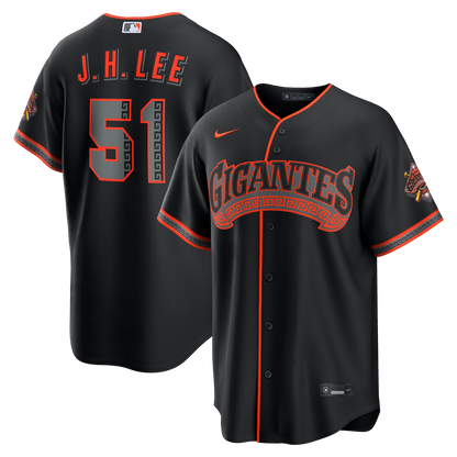 Men's San Francisco Giants Jung Hoo Lee Nike Black Alternate Stadium Jersey